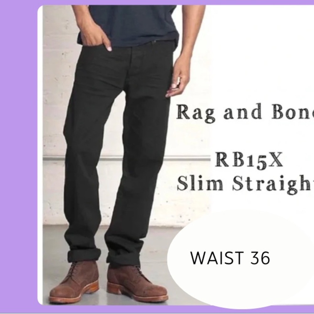 Slim Straight Jet Black Jean rag and bone new with tags waist 36